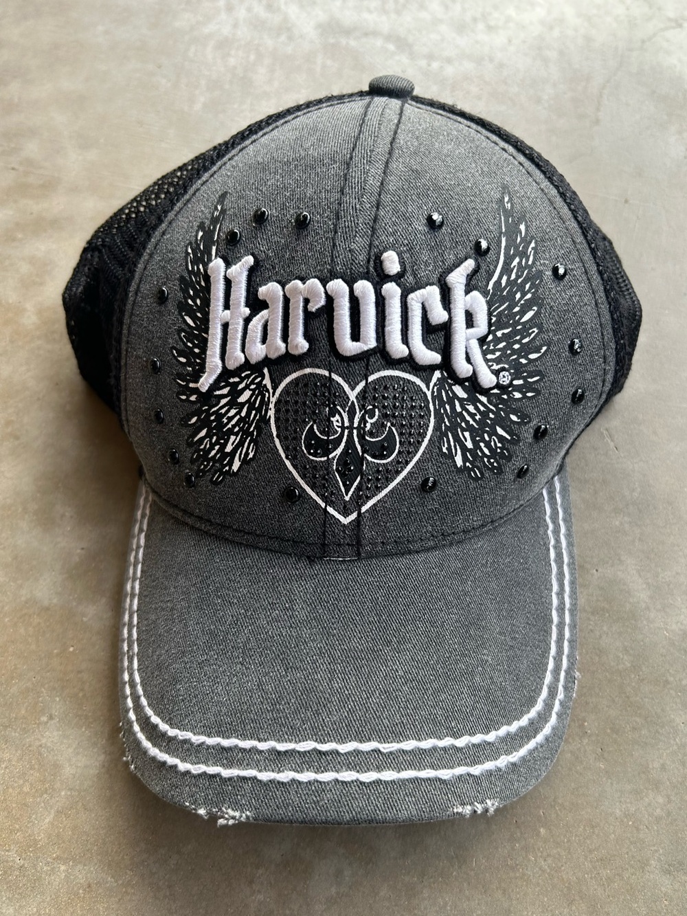 Nascar Harvick #4 Y2K Black & Gray Embroidered Trucker Cap